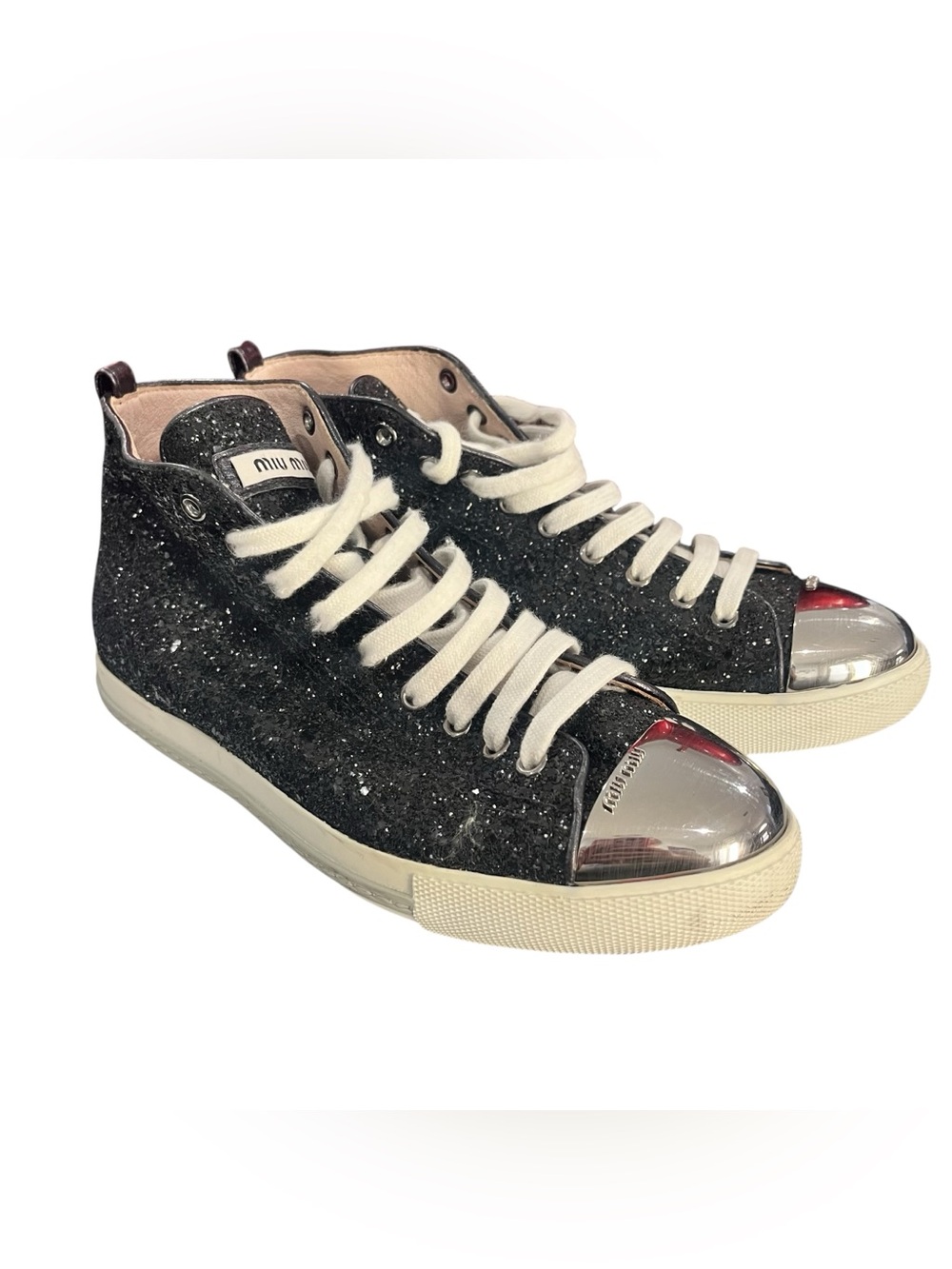 Miu Miu high-top glitter Sneakers Size 39 US 9